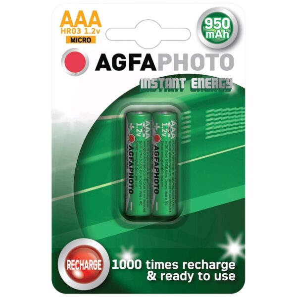 Agfa Punjiva baterija, AAA, 1.2 V, 950 mAh, blister 2 kom. - R2U Micro