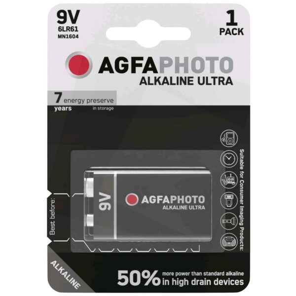 Agfa Baterija alkalna, 6LR6, 9V, blister 1 kom. - 9V B1