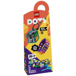Lego Narukvica i privjesak za torbu - Neonski tigar, LEGO Dots - Narukvica i privjesak