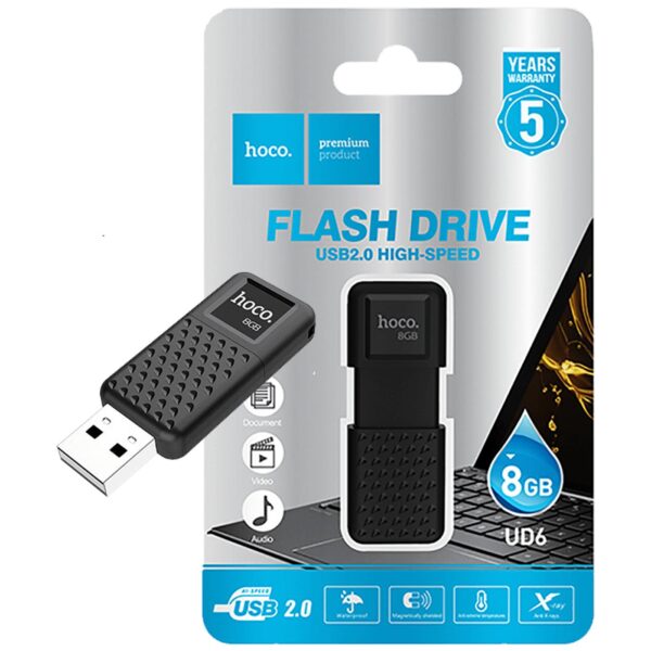 hoco. USB Flash Drive 8GB, USB 2.0, crni - UD6 Intelligent/8GB
