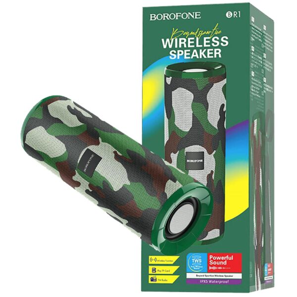 Borofone Zvučnik bežični, Bluetooth, 1200 mAh, 3 h, maskirna zelena - BR1 Beyond Green